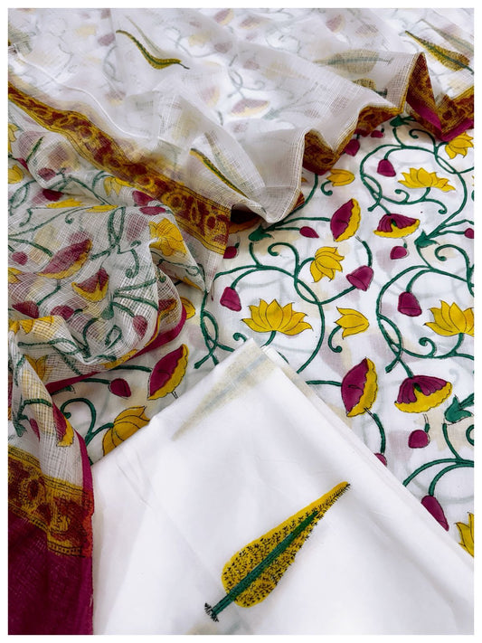 Cotton Block Print Suit