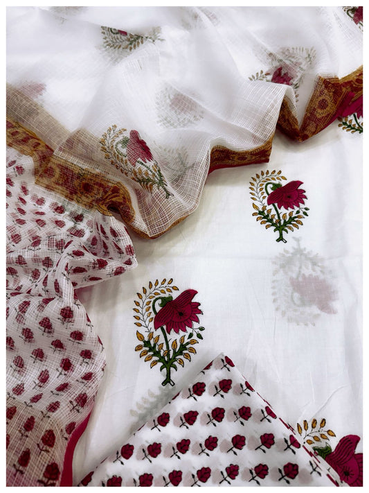 Cotton Block Print Suit