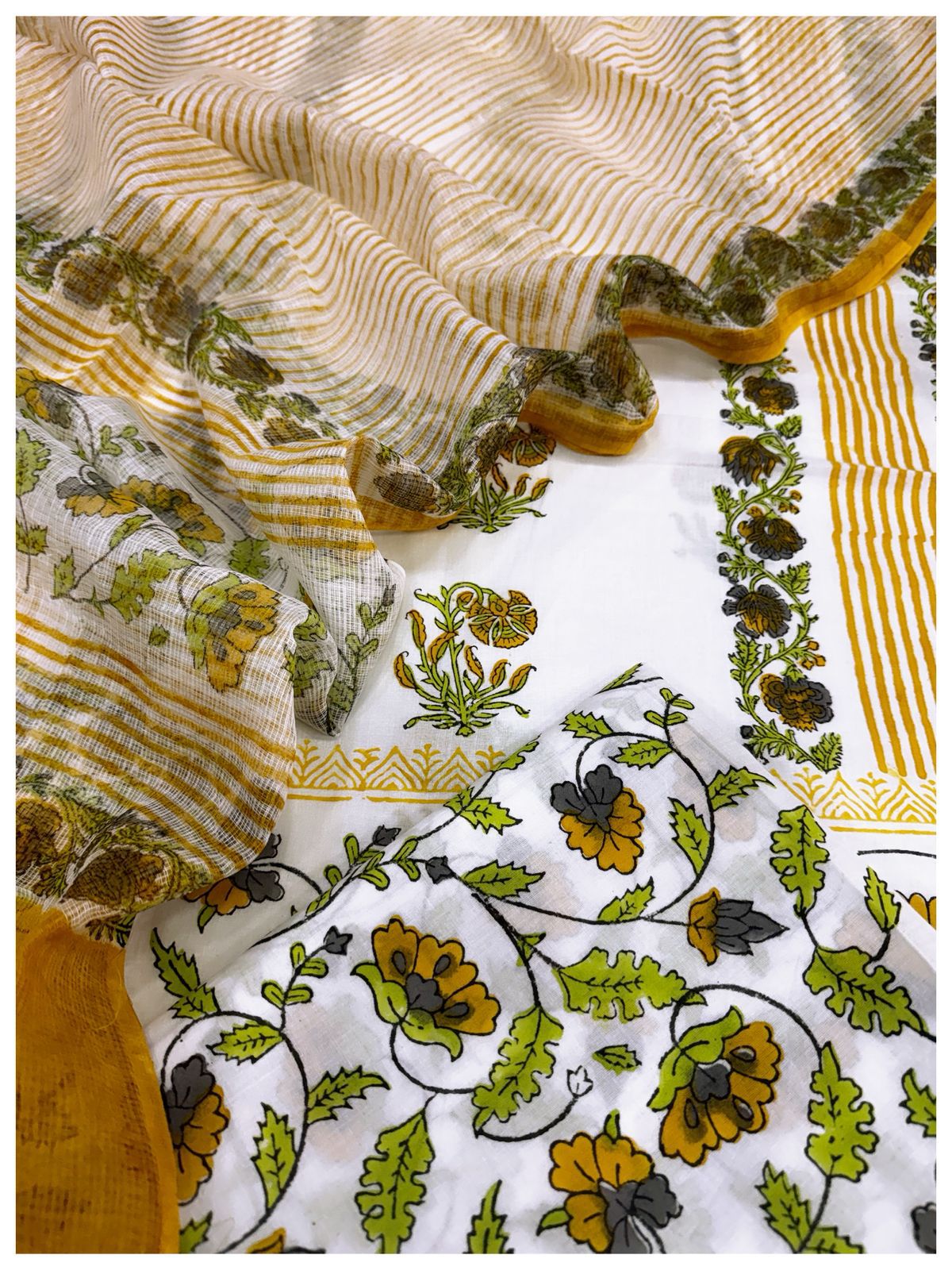 Cotton Block Print Suit