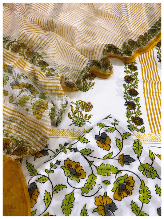 Cotton Block Print Suit