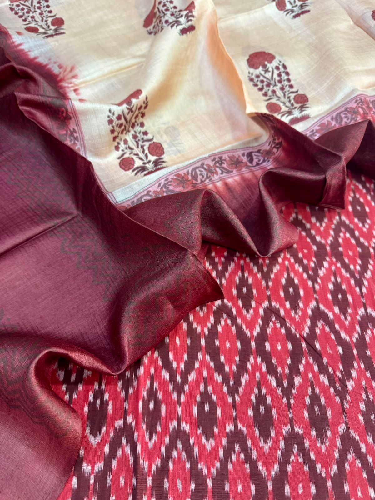 Cotton Suits with Tussar Dupatta