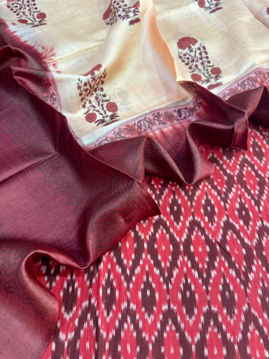 Cotton Suits with Tussar Dupatta