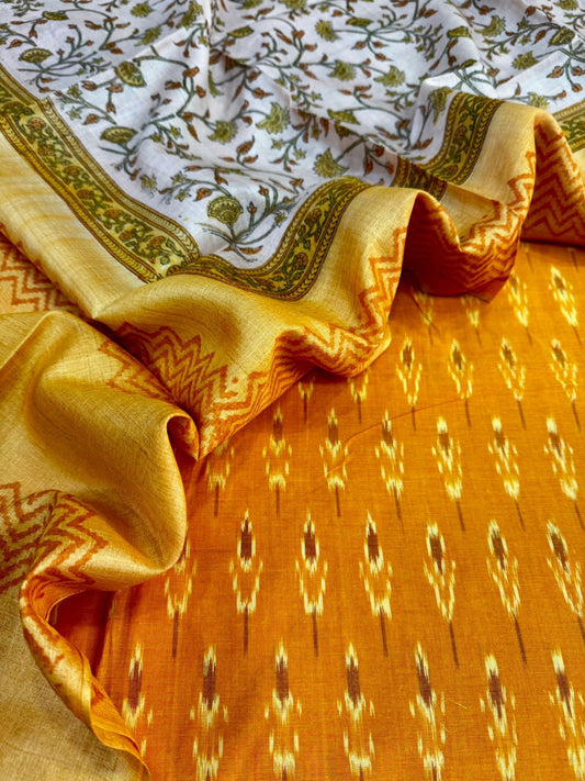 Cotton Suits with Tussar Dupatta