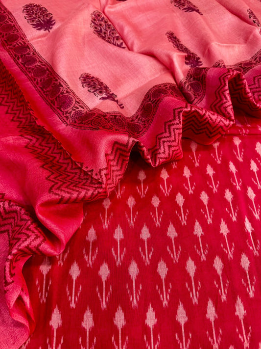 Cotton Suits with Tussar Dupatta