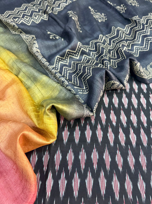 Cotton Suits with Tussar Dupatta