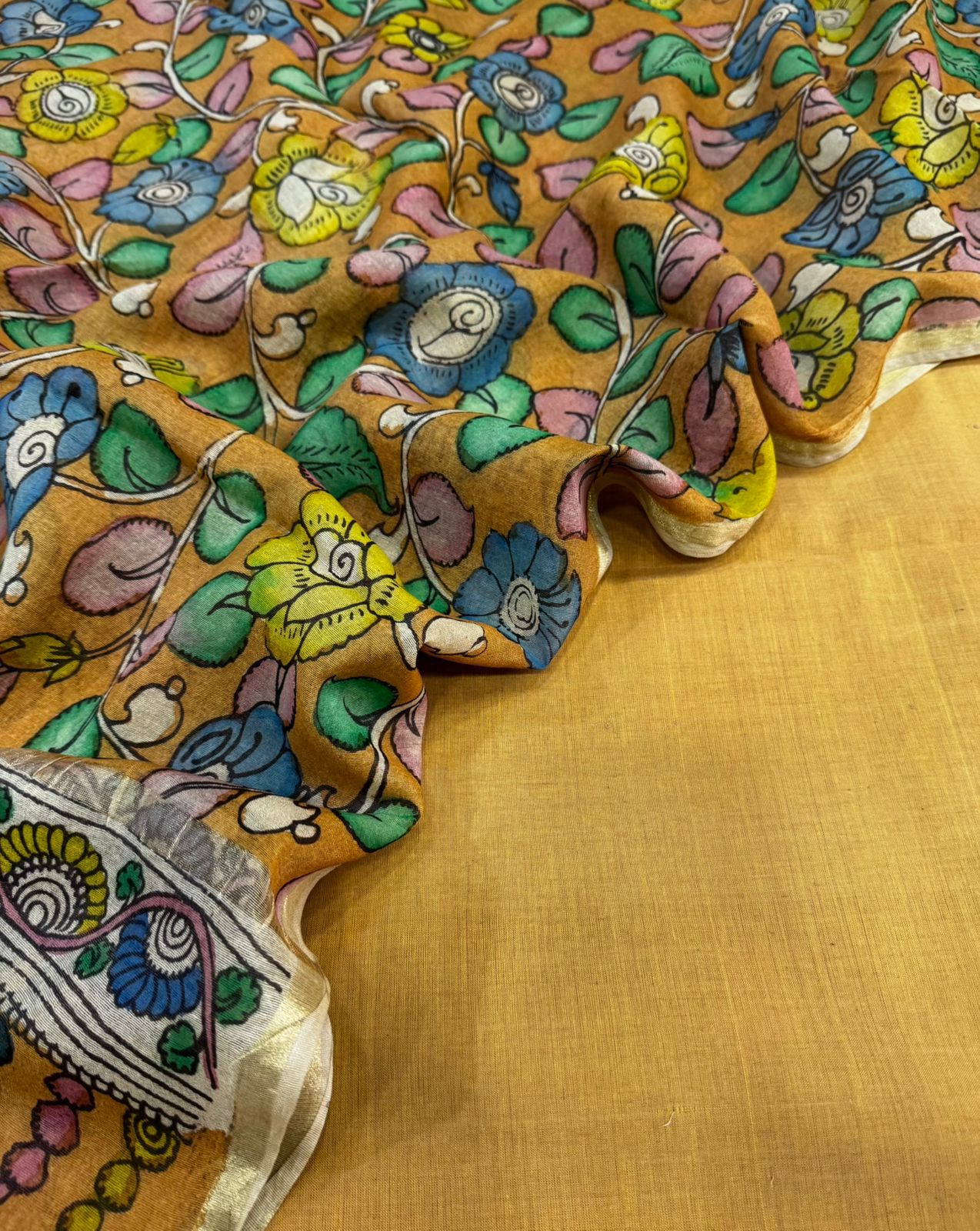 Cotton suit with kalamkari dupatta