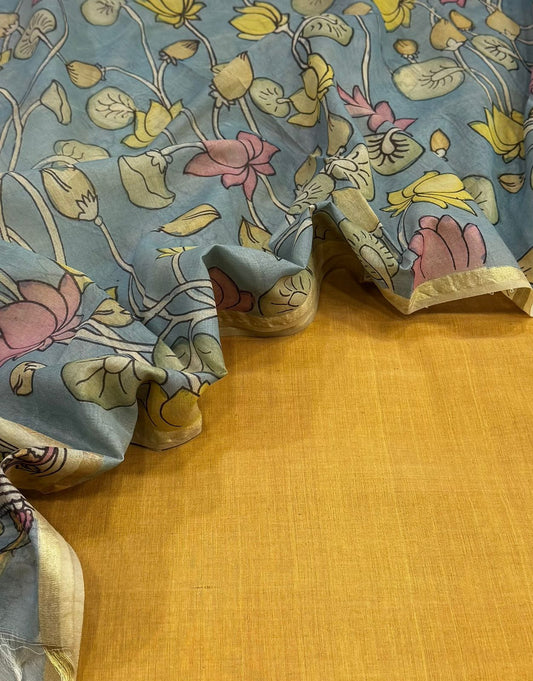 Cotton suit with kalamkari dupatta