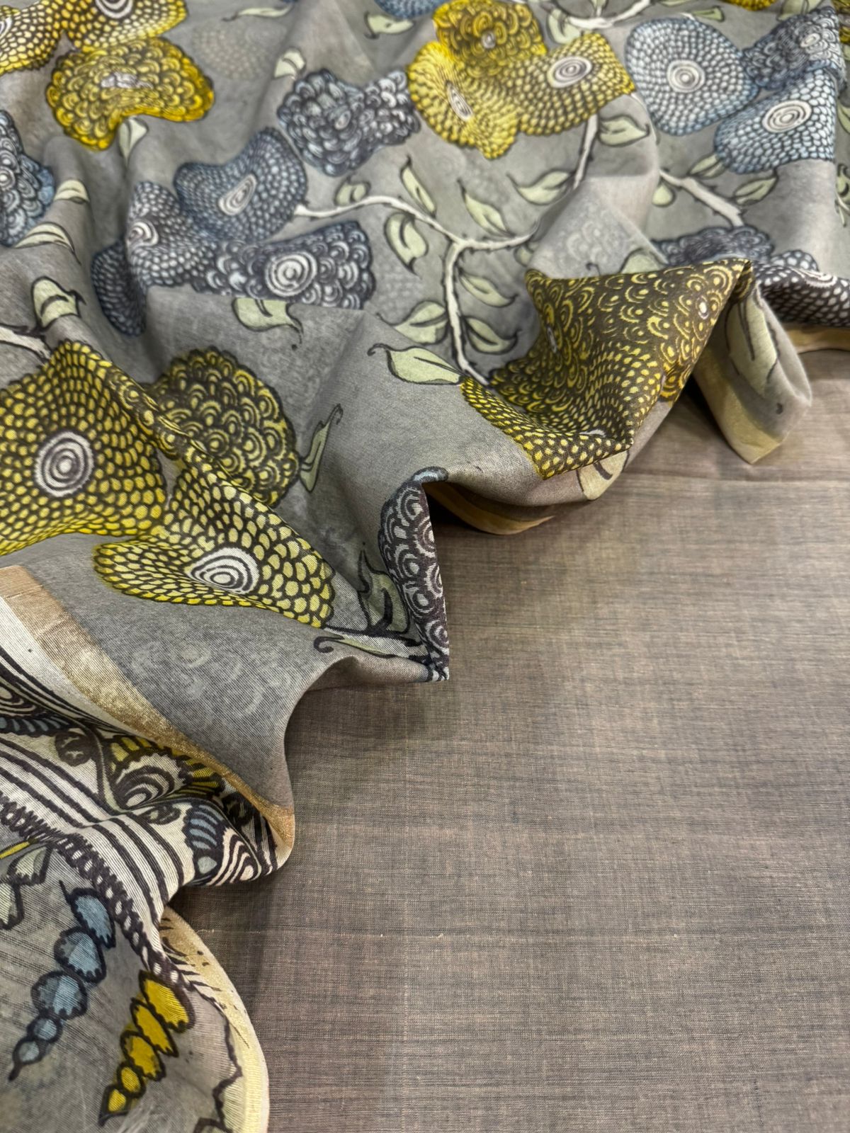 Cotton suit with kalamkari dupatta