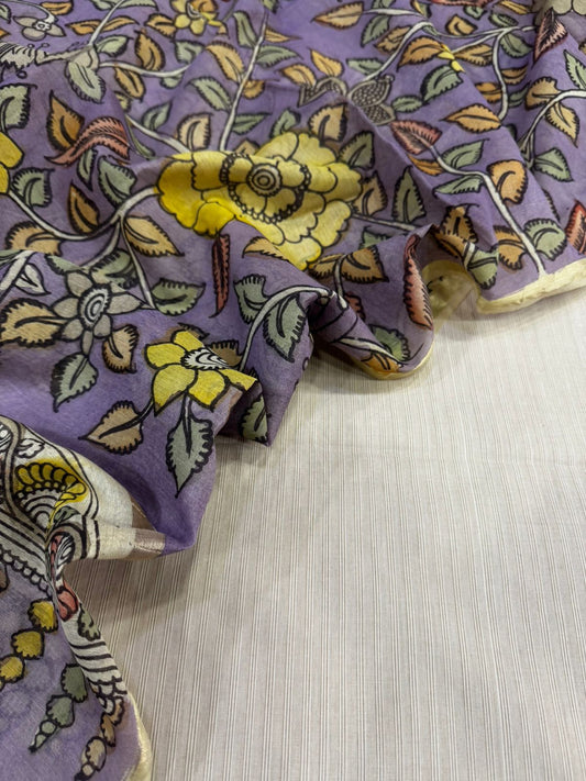 Cotton suit with kalamkari dupatta