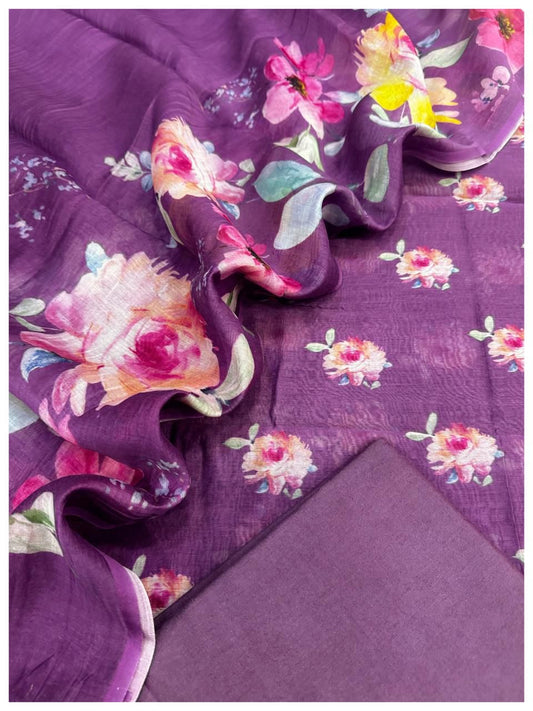 Mul Chanderi silk Suit