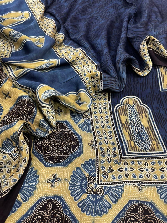 Modal Ajrakh Suit