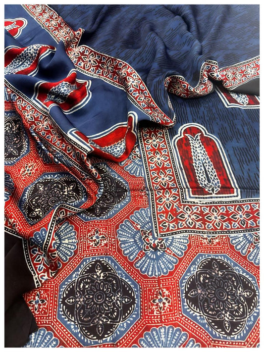Modal Ajrakh Suit