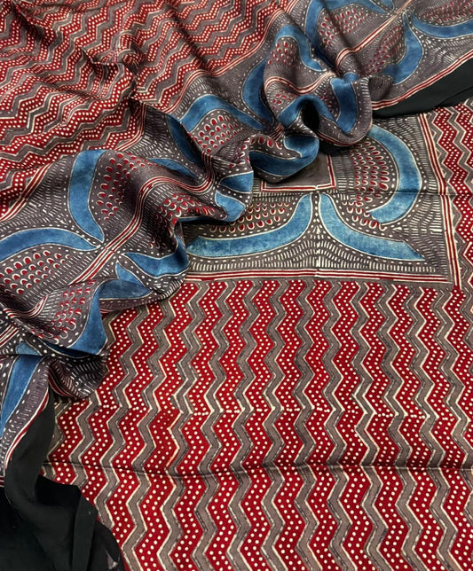 Modal Ajrakh Suit