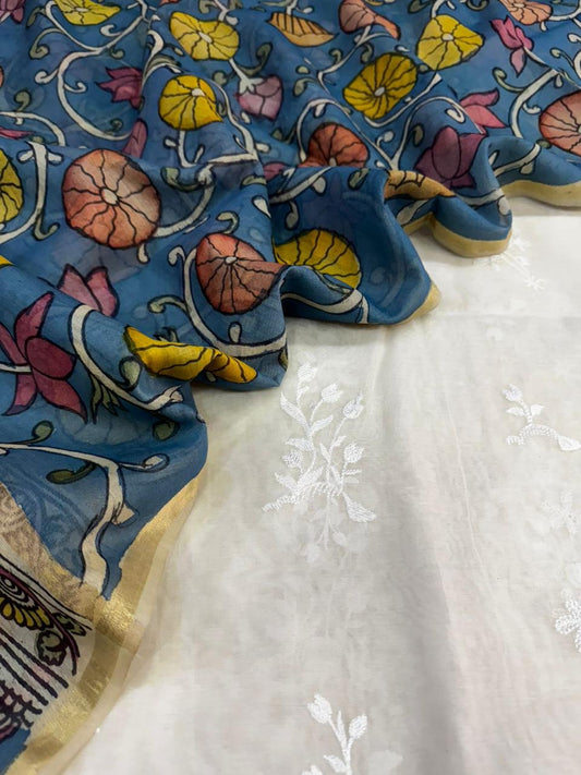 Chanderi Suit with Chanderi Kalamkari Dupatta