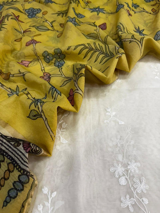 Chanderi Suit with Chanderi Kalamkari Dupatta