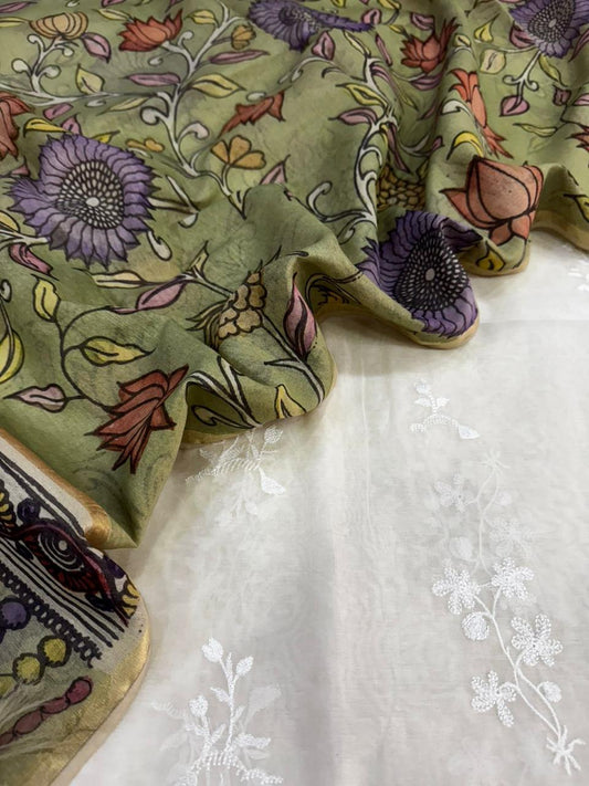 Chanderi Suit with Chanderi Kalamkari Dupatta