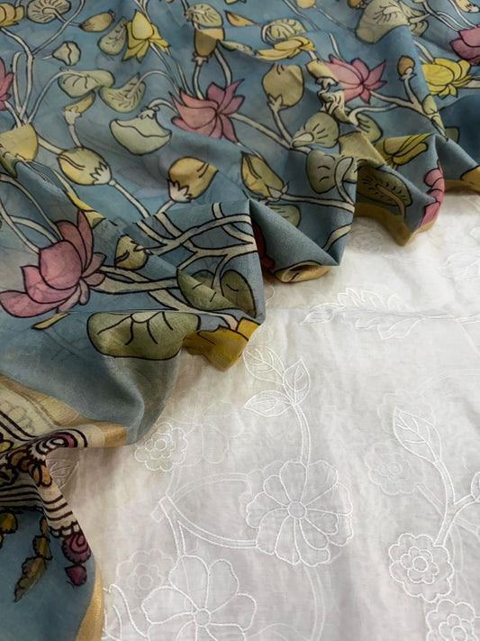 Chanderi Suit with Chanderi Kalamkari Dupatta