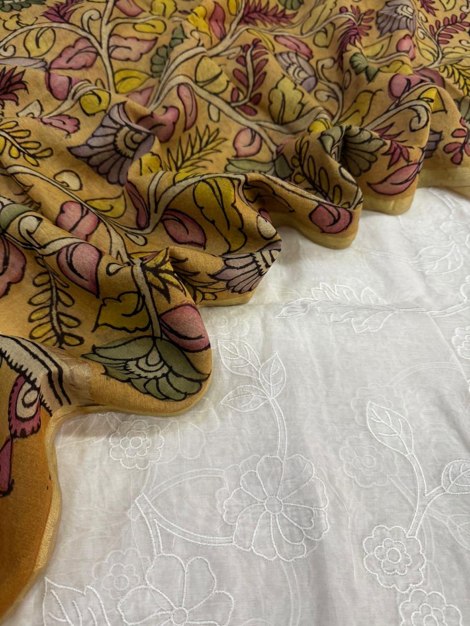 Chanderi Suit with Chanderi Kalamkari Dupatta