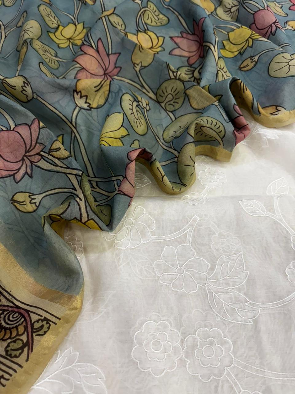 Chanderi Suit with Kalamkari Dupatta