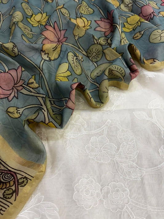 Chanderi Suit with Kalamkari Dupatta