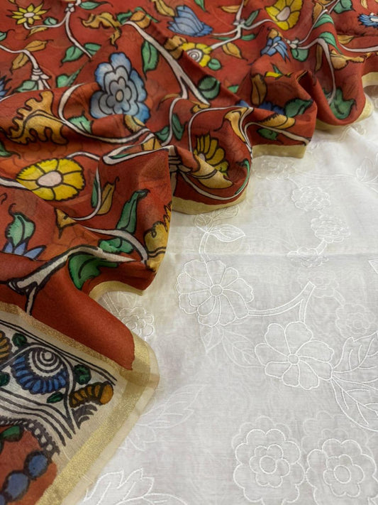Chanderi Suit with Kalamkari Dupatta