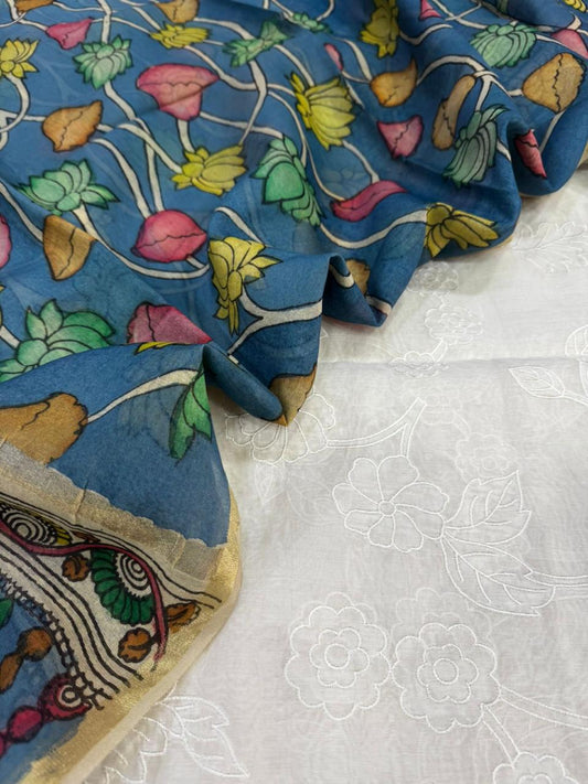 Chanderi Suit with Kalamkari Dupatta