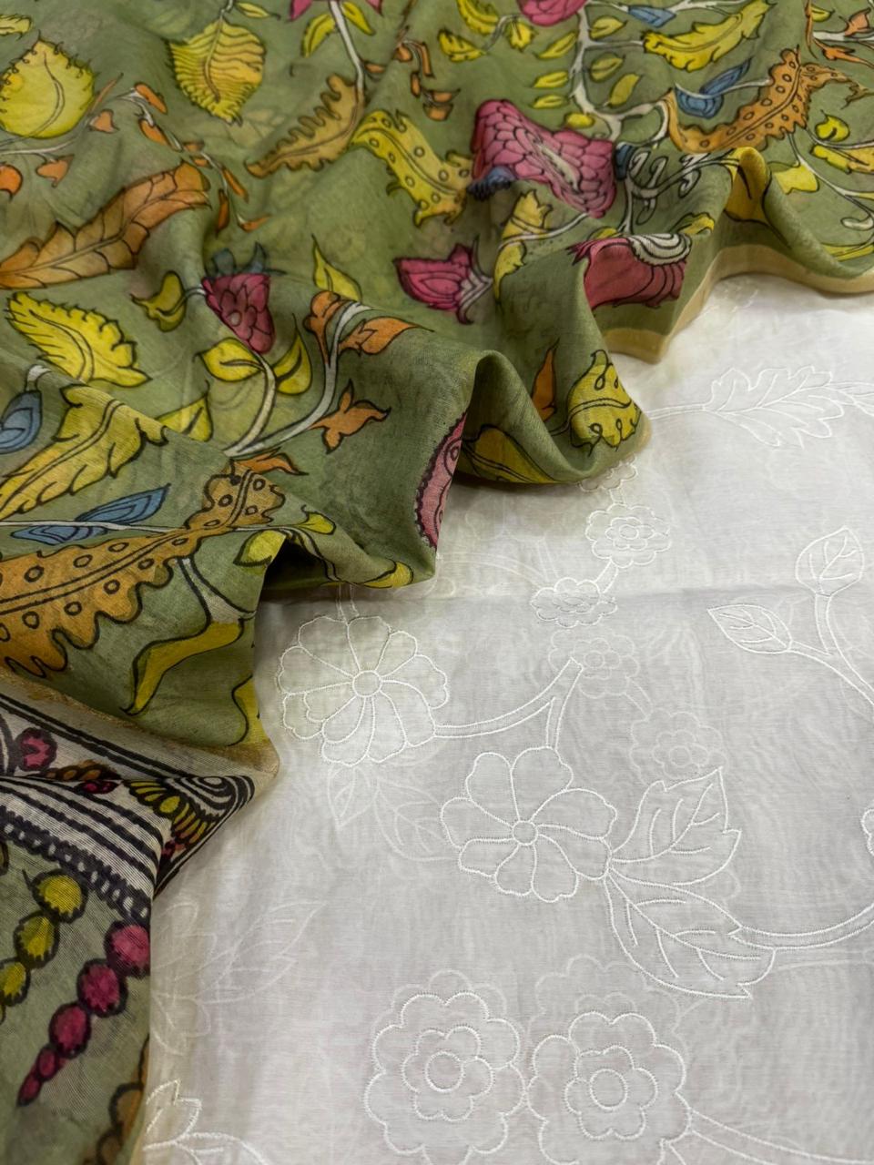 Chanderi Suit with Kalamkari Dupatta