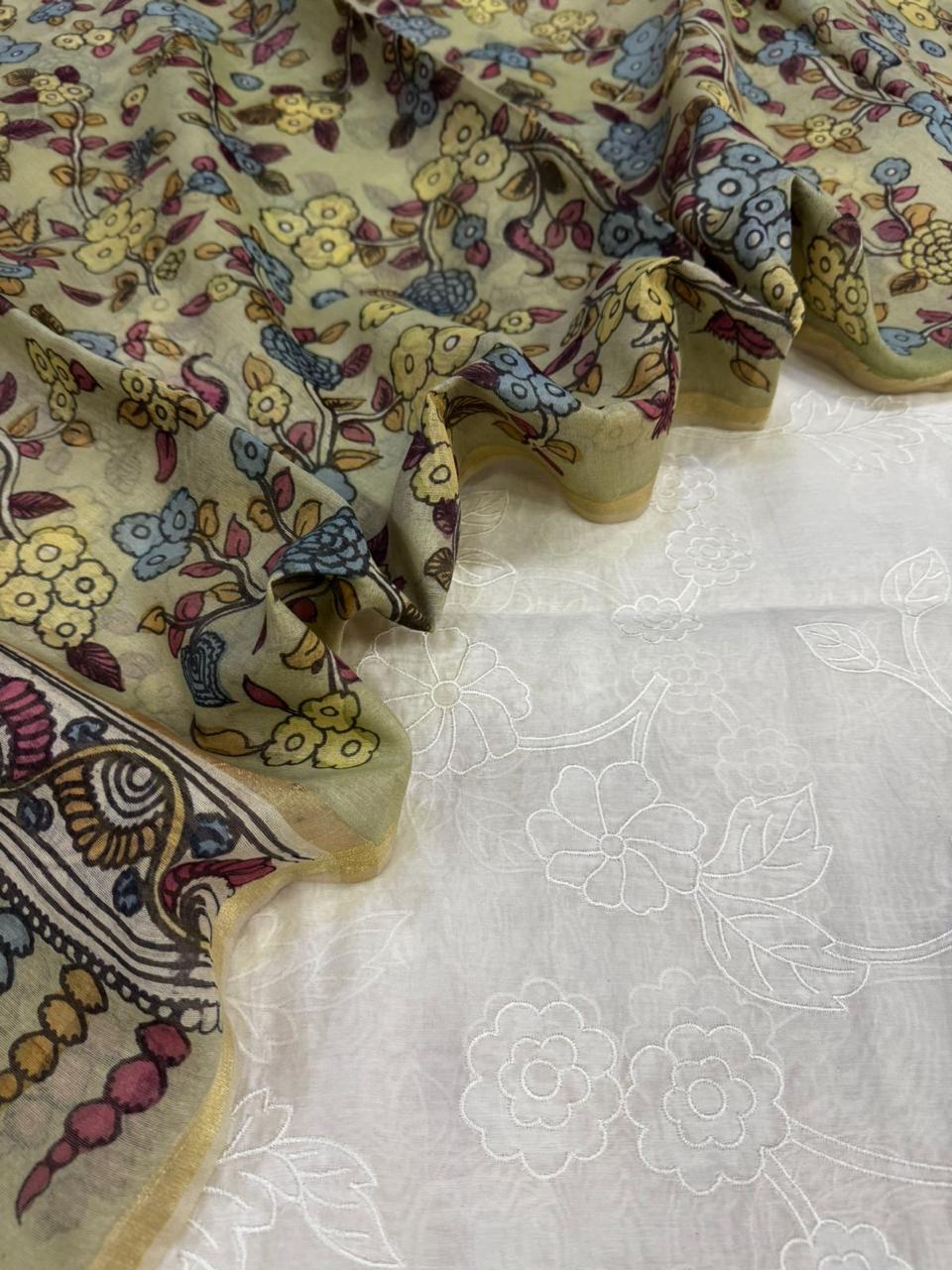 Chanderi Suit with Kalamkari Dupatta