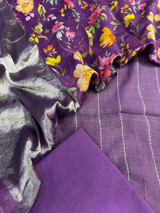 Mul Chanderi silk Suit