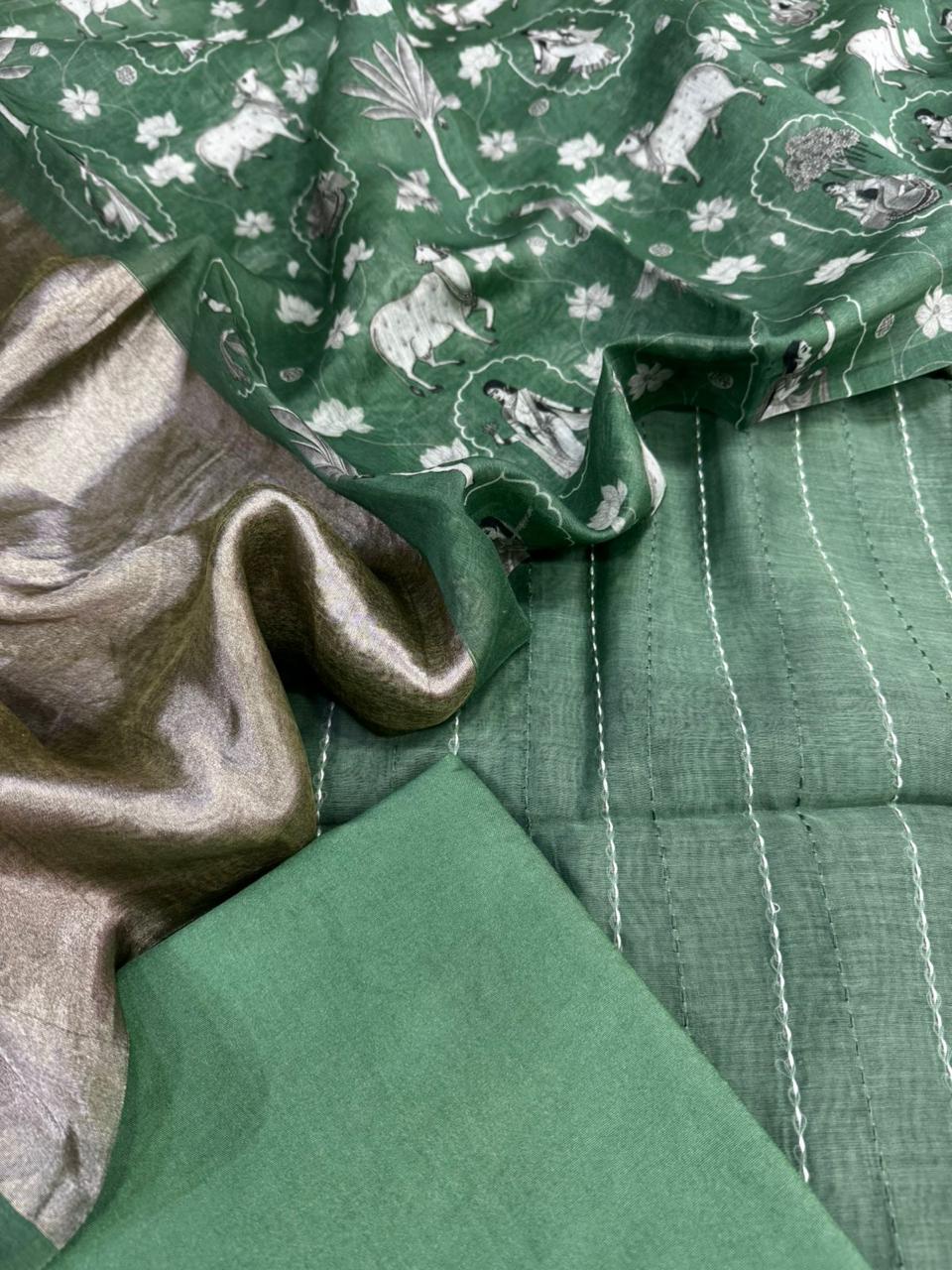 Mul Chanderi silk Suit