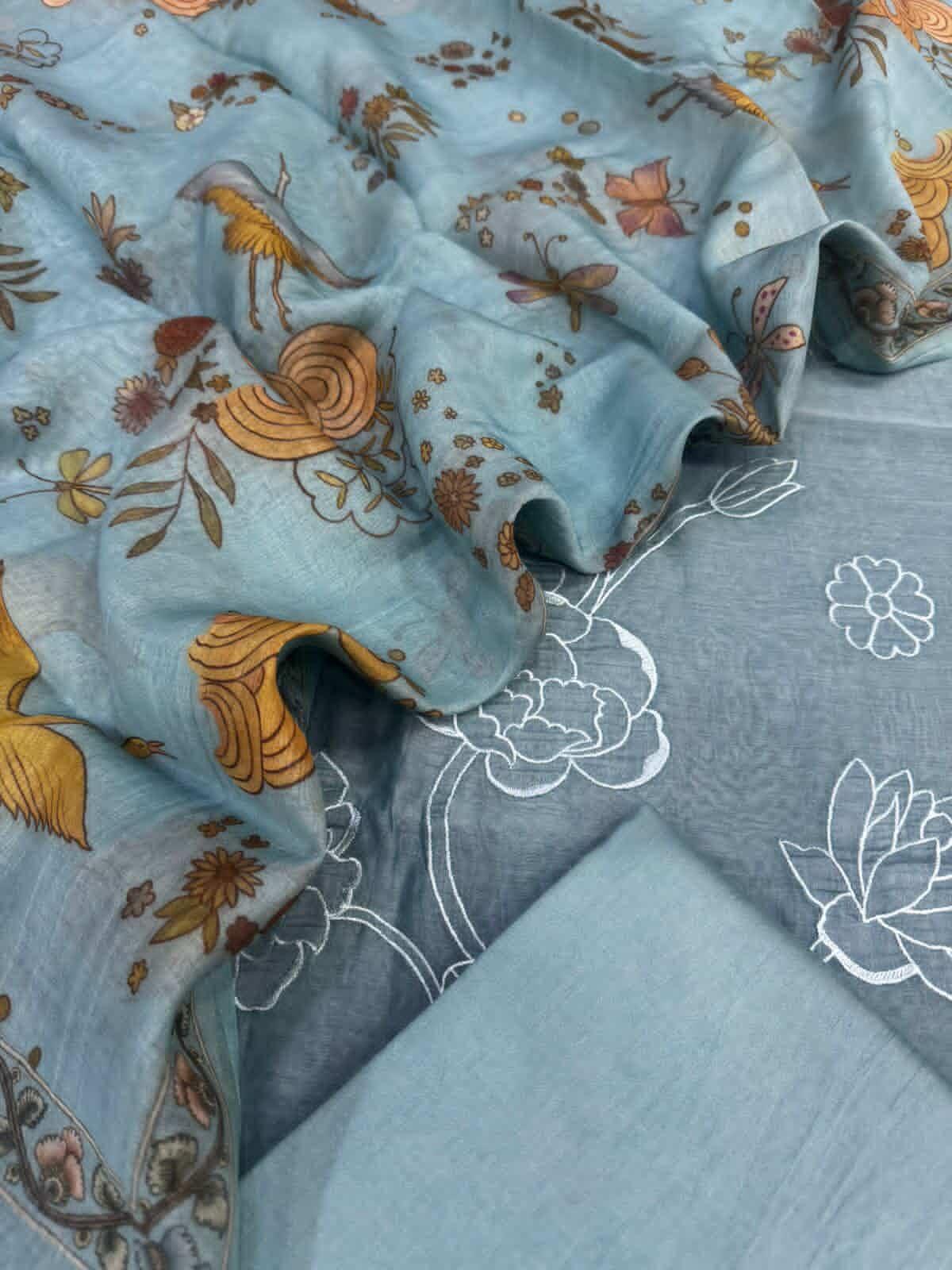Mul Chanderi Silk Suit