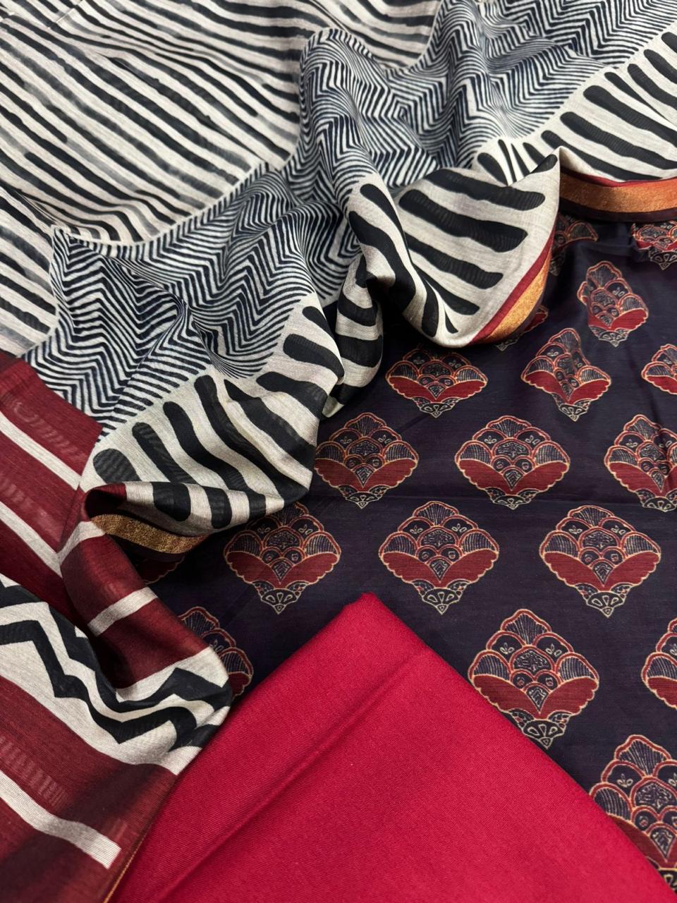 Chanderi silk suit