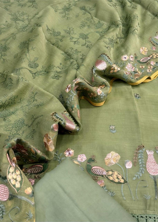 Chanderi silk suit