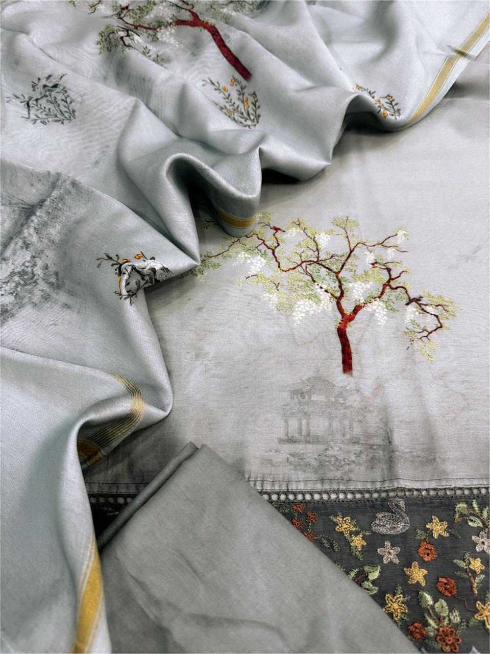 Chanderi silk suit