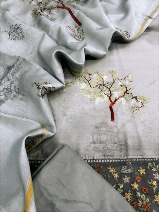 Chanderi silk suit