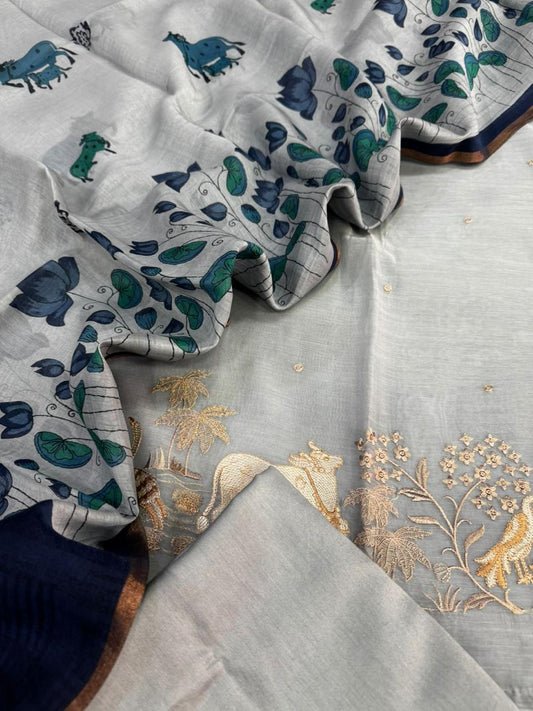 Chanderi silk suit
