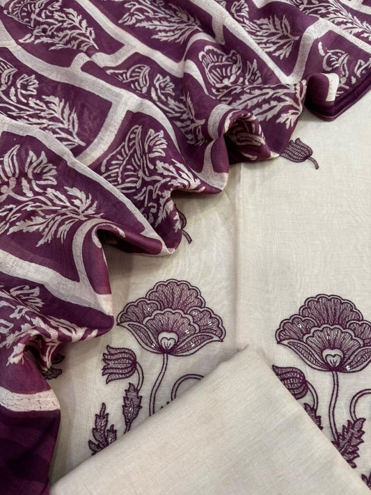 Chanderi silk suit