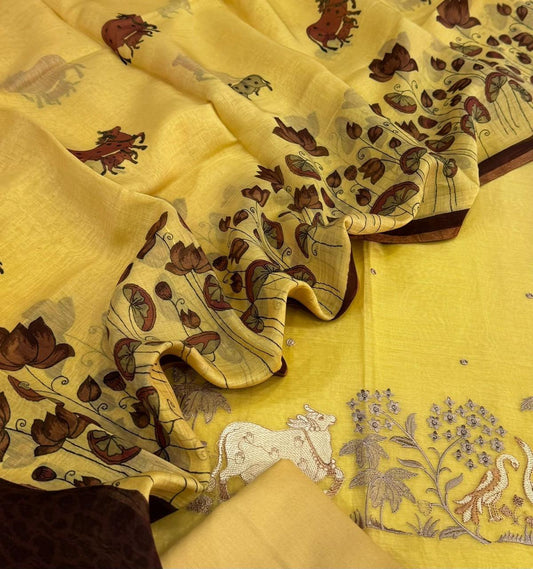 Chanderi silk suit