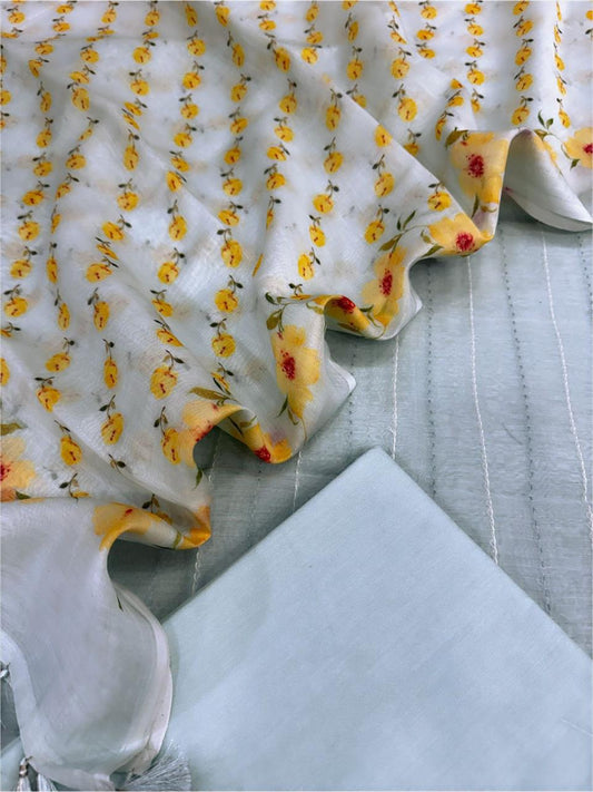 Mul Chanderi Silk Suit