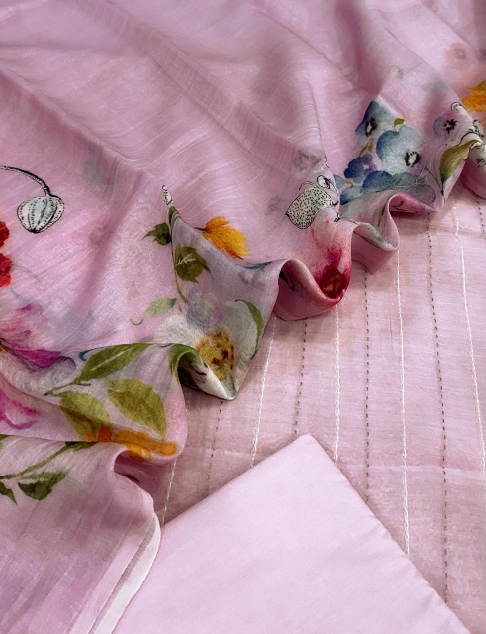 Mul Chanderi Silk Suit