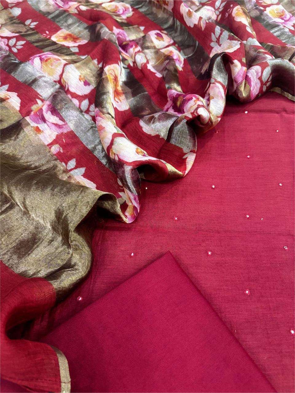Mul Chanderi Silk Suit