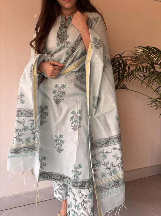 Cotton with Kota dupatta