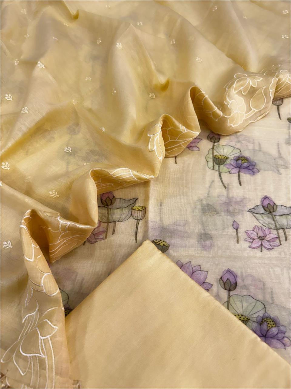 Mul Chanderi Silk Suit
