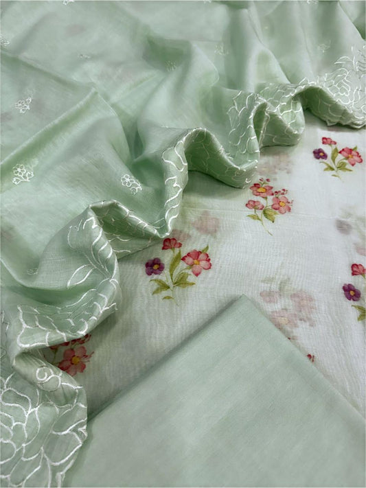 Mul Chanderi Silk Suit