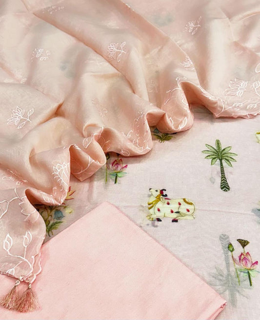 Mul Chanderi Silk Suit