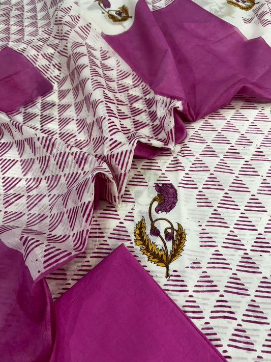 Chanderi silk suit