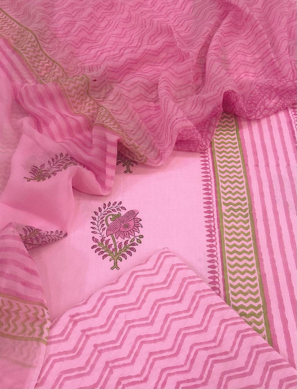 Cotton with Chiffon Dupatta