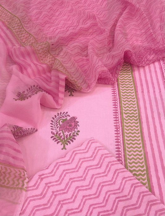Cotton with Chiffon Dupatta