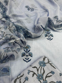 Cotton with Chiffon Dupatta