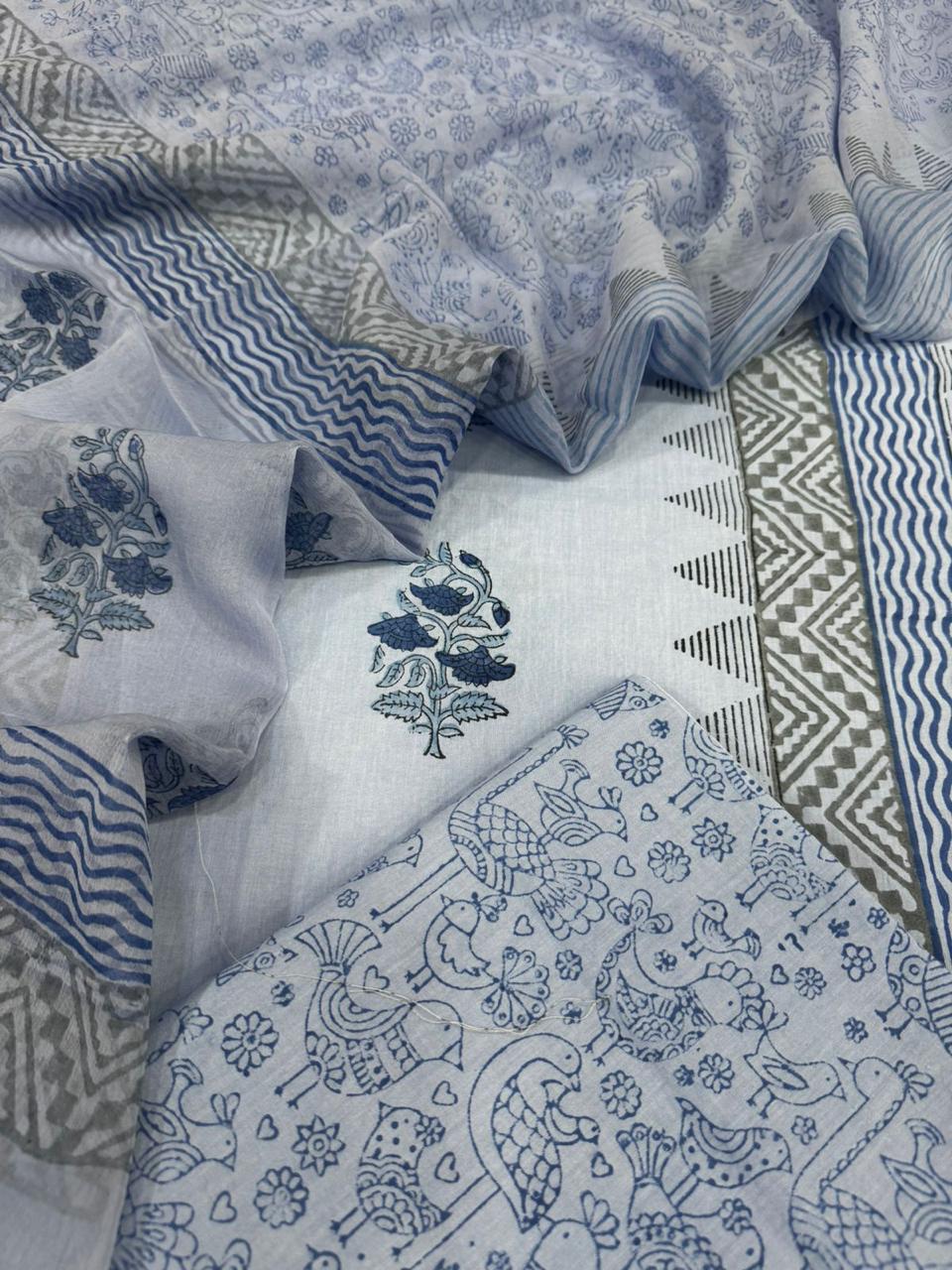 Cotton with Chiffon Dupatta